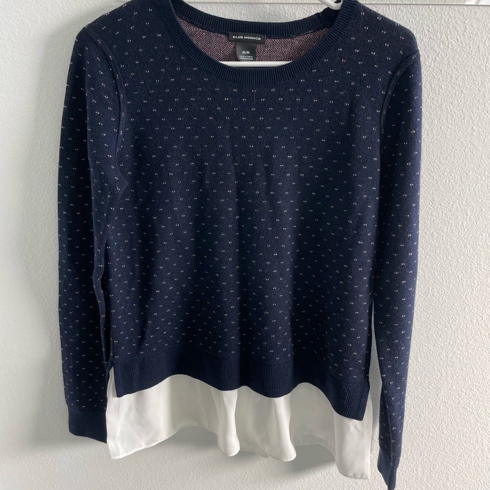 Club Monaco Navy Wool Sweater, Women’s Size M